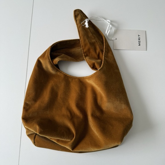 NWT Merit Corduroy Cosmetic Makeup Bag Rust Orange Tie Closure - Picture 2 of 5